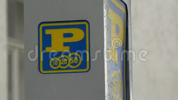 大字母P或街道停车标志GH44K视频的预览图