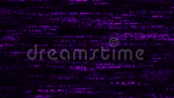 流动矩阵数字紫点环形运动背景视频的预览图