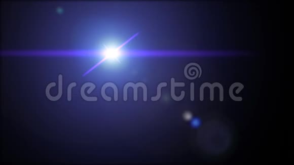 蓝色镜头耀斑效果动画黑色背景视频的预览图