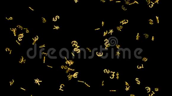 黄金货币标志在无缝线路中坠落视频的预览图