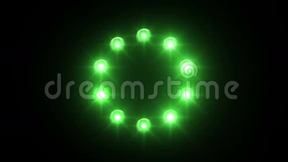 光装载轮30fps闪烁循环绿色灯光照耀黑色背景动画光线视频的预览图