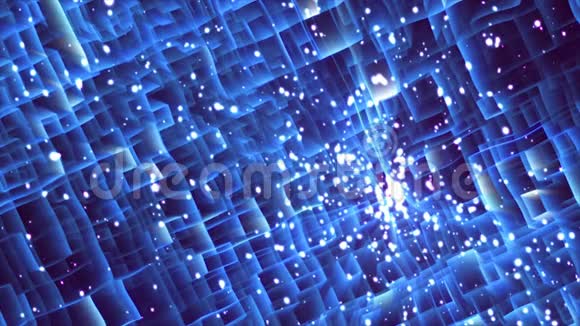 光线迷宫抽象技术三维渲染背景计算机生成用于技术或商业视频的预览图