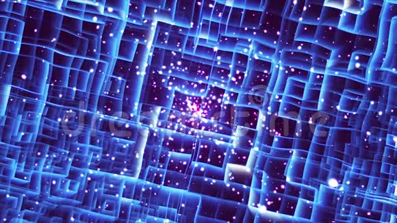 光线迷宫抽象技术三维渲染背景计算机生成用于技术或商业视频的预览图