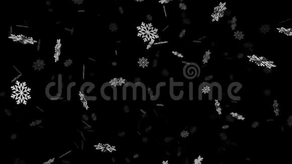 雪花飘落时的抽象冬雪背景视频的预览图