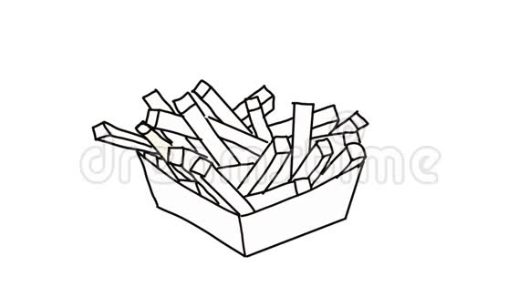 垃圾食品变形黑白绘图2D动画视频的预览图