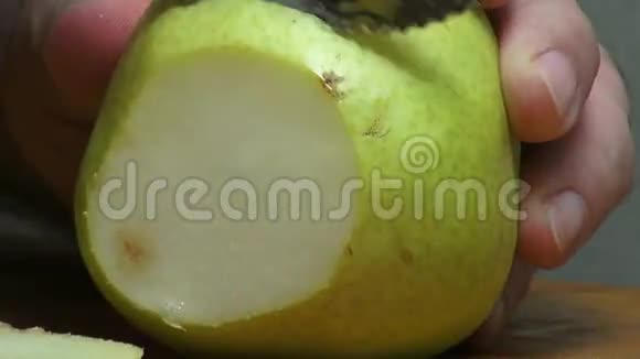 梨新鲜水果食物素食视频的预览图