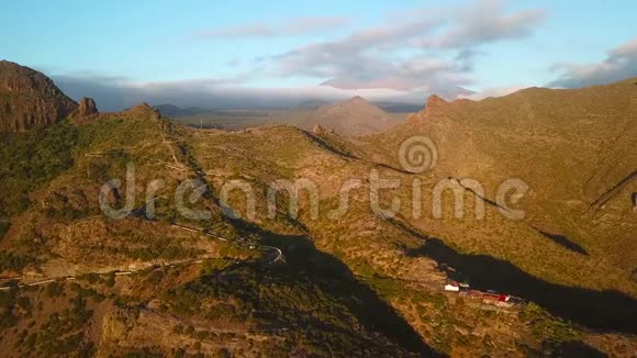 从马斯卡的岩石高度看日落特内里费加那利群岛西班牙视频的预览图