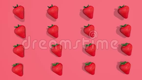 彩色图案与草莓3D元素视频镜头4K循环视频的预览图