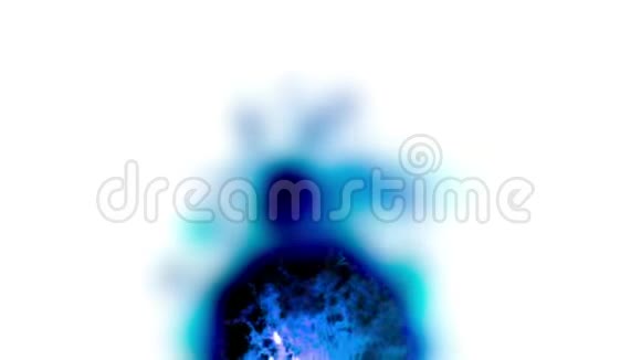 冷的白色和蓝色的火花在蓝色黑色紫色和模糊的形状上爆发在白色的背景上移动图形动画视频的预览图