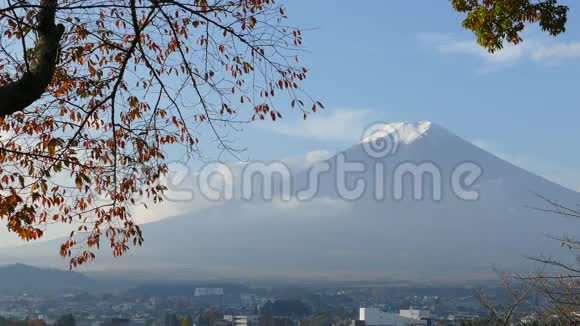 山秋季节的时间流逝日本富士黄颜色不错视频的预览图