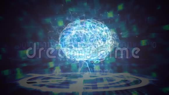 蓝色和绿色的动画大脑视频的预览图