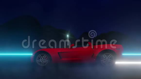 红车在夜间高速行驶视频的预览图