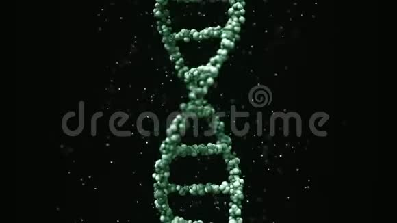 绿色DNA分子模型无缝环视频的预览图