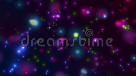 彩色发光波克粒子抽象运动动画背景视频的预览图