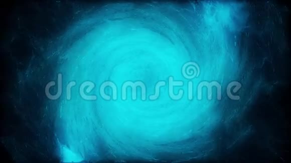 抽象蓝水龙卷风从旋涡顶部观看黑暗背景抽象的水涡流动无缝视频的预览图