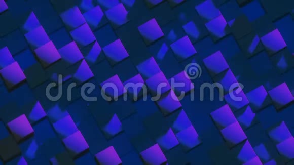 盒背景流畅动画盒子的几何形状循环准备三维动画立方体紫色的移动立方体摘要背景视频的预览图