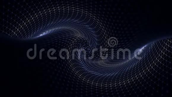 在黑色背景下无止境的运动中挥舞抽象的体积纹理无缝的循环紫色线条扭曲的空间视频的预览图