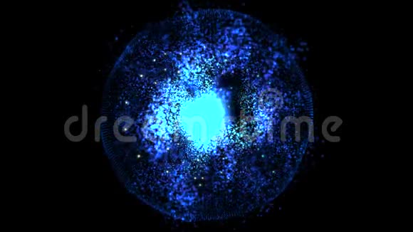 蓝色光束的手电筒在黑暗神秘的背景手电筒的光和移动的模糊的阴影和点视频的预览图