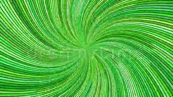 绿色旋转迷幻旋转射线爆发条纹无缝环视频的预览图
