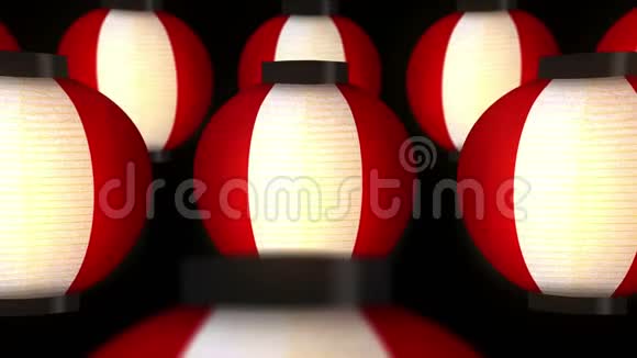 日本纸灯笼的灯文化灯传统的风景CG循环动画视频的预览图