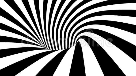 抽象黑白条纹光学错觉三维几何虫孔形状视频的预览图