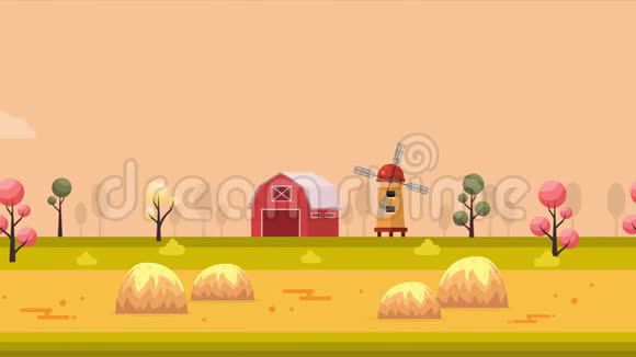 农场秋景动画背景视频的预览图