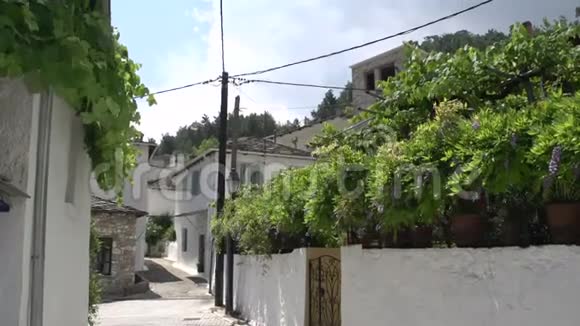 希腊塔索斯省Panagia的一条街道视频的预览图