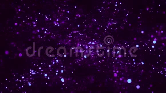 在黑色背景上闪烁的紫色粒子旋转的抽象动画录像彩色动画视频的预览图