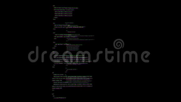动画编程代码滚动白色字符黑背景视频的预览图