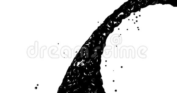 抽象的黑色流动油液质地数字三维动画循环4K视频的预览图