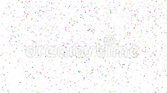 白色背景上五颜六色的五彩纸屑星星视频的预览图