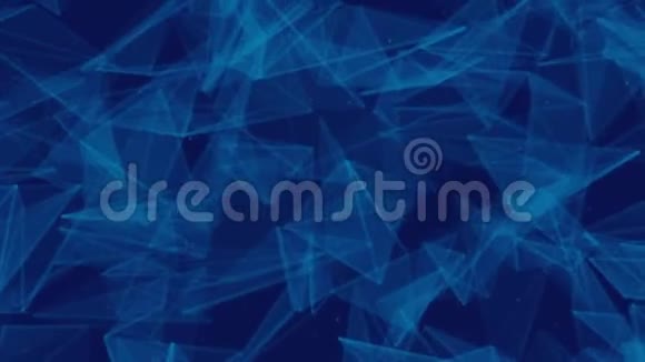 蓝色背景下空间几何形状的抽象运动视频的预览图