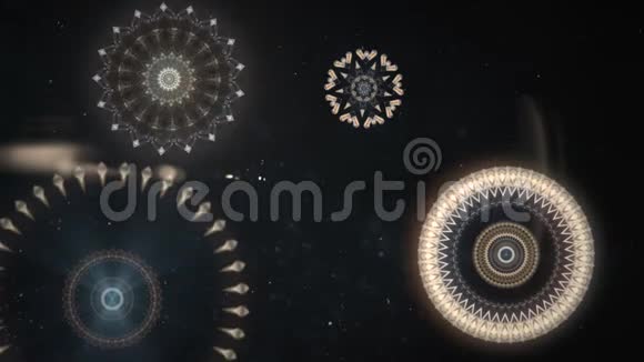 星系抽象背景中的运动机械圈视频的预览图
