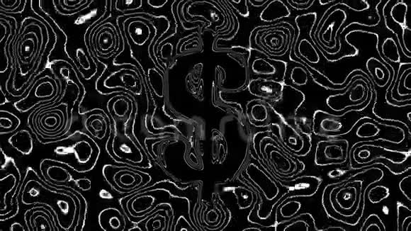 美元美元符号由抽象液体膨胀制成可循环动画视频的预览图