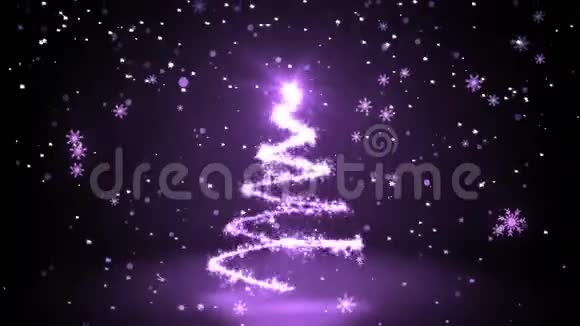 紫色闪闪发光的圣诞树视频的预览图