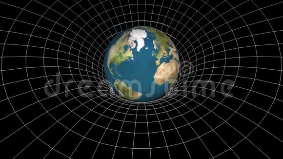 地球行星旋转空间时间弯曲漏斗无缝圈动画新质量世界科学酷视频的预览图