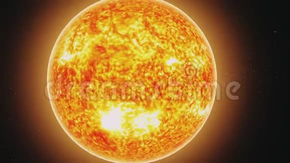 黄色的太阳覆盖着熔岩和橙色的光环视频的预览图