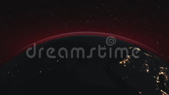带粉红色光环的运动图形行星视频的预览图