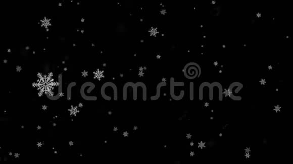 圣诞节背景蓝色主题闪烁的雪花和灯光视频的预览图