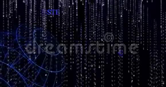 闪烁恒星XLM符号与下落的二进制代码符号视频的预览图
