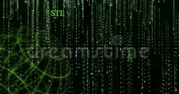 闪烁恒星XLM符号与下落的二进制代码符号视频的预览图