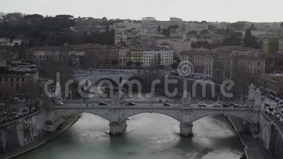 罗马意大利欧洲从卡斯特尔圣安杰洛在夏季的一天Tibe视频的预览图