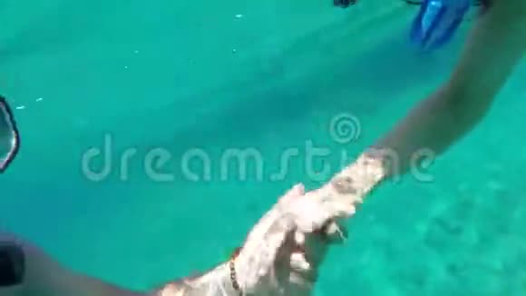 在亚得里亚海潜水的情侣视频的预览图