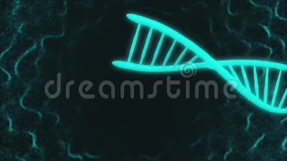 DNA模型零件在空间转动中的运动图形视频的预览图