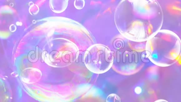 泡泡泡泡五颜六色的闪光反射泡泡视频的预览图