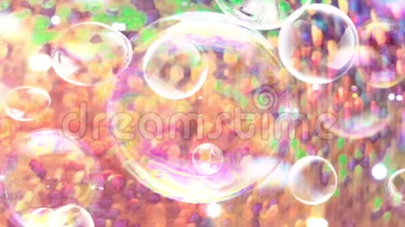 泡泡泡泡五颜六色的闪光反射泡泡视频的预览图