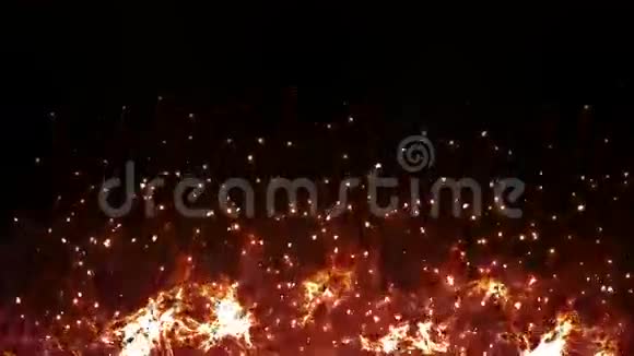 抽象火焰燃烧的无缝动画火和灰飞烟灭的背景图案视频的预览图
