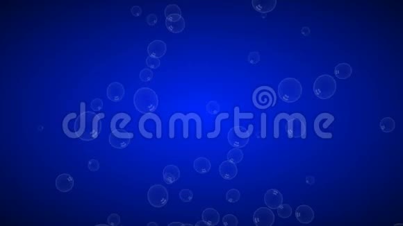 蓝色背景上的淡肥皂泡视频的预览图