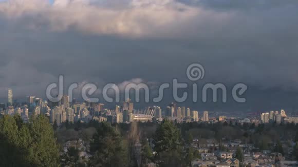 温哥华城市景观黎明时间4K视频的预览图