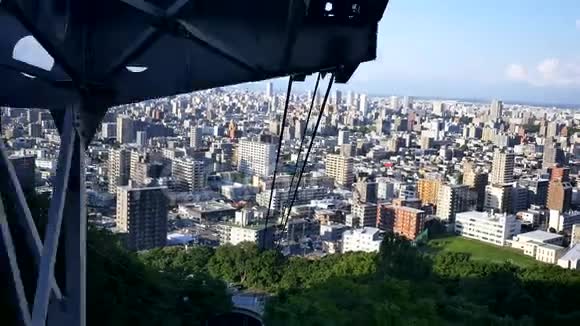 从一辆缆车上山莫伊瓦拍摄的萨福罗市北海道日本视频的预览图